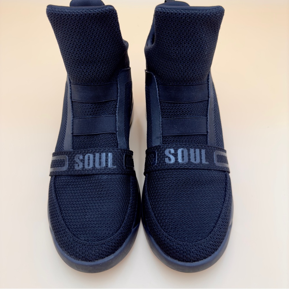 Soulsfeng Skytrack Mens Size EU 45 Sneakers Black Mesh Knit High Top US 11.5